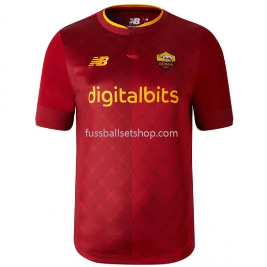 Günstige Fußball Trikotsatz AS Roma Heimtrikot 2022-2023 Kurzarm