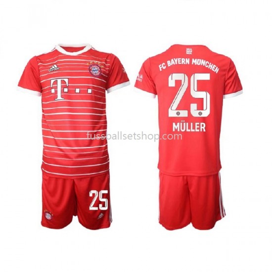 Günstige Fußball Trikotsatz Bayern München Muller 25 Kinder Heimtrikot 2022-2023 Kurzarm