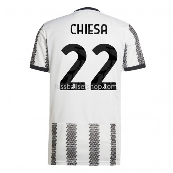Günstige Fußball Trikotsatz Juventus Turin Chiesa 22 Heimtrikot 2022-2023 Kurzarm