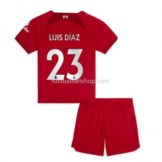 Günstige Fußball Trikotsatz Liverpool Diaz 23 Kinder Heimtrikot 2022-2023 Kurzarm