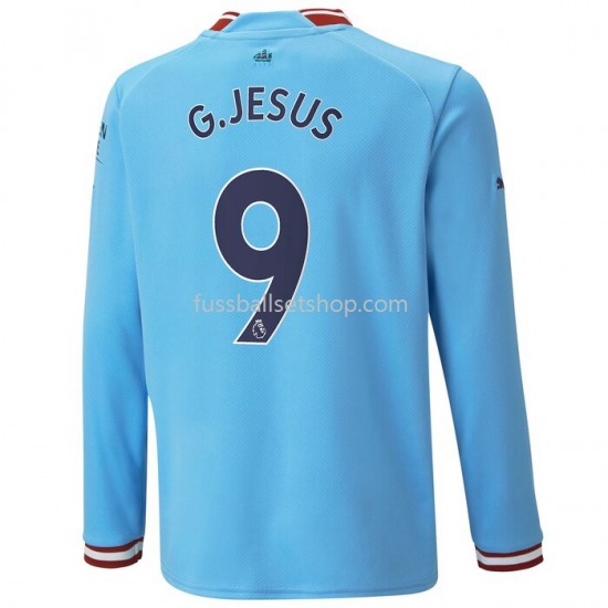 Günstige Fußball Trikotsatz Manchester City G.Jesus 9 Heimtrikot 2022-2023 Langarm
