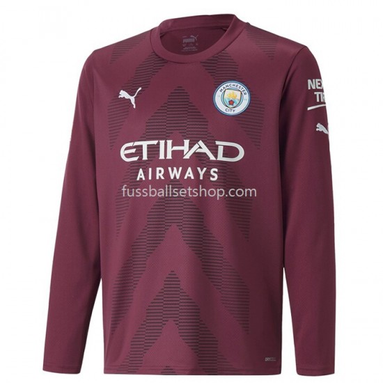 Günstige Fußball Trikotsatz Manchester City Torwart Heimtrikot 2022-2023 Langarm