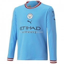 Günstige Fußball Trikotsatz Manchester City Heimtrikot 2022-2023 Langarm