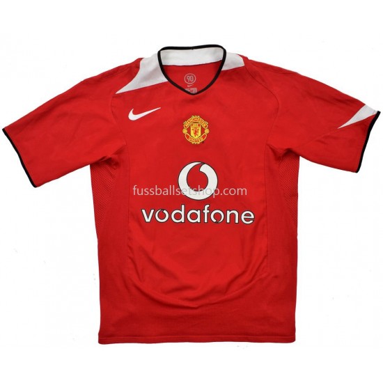 Günstige Fußball Trikotsatz Manchester United Heimtrikot 2004-2006 Kurzarm