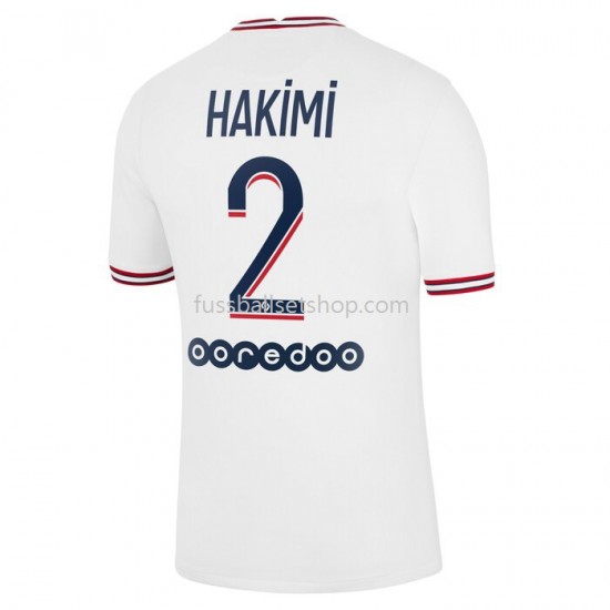 Günstige Fußball Trikotsatz Paris Saint-Germain Hakimi 2 Viertestrikot 2021-2022 Kurzarm