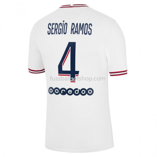 Günstige Fußball Trikotsatz Paris Saint-Germain Sergio Ramos 4 Viertestrikot 2021-2022 Kurzarm