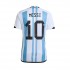 Günstige Fußball Trikotsatz Argentinien Lionel Messi 10 Herren Heimtrikot World Cup 2022 Kurzarm