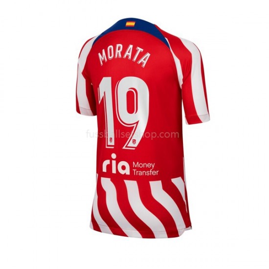 Günstige Fußball Trikotsatz Atlético Madrid Alvaro Morata 19 Herren Heimtrikot 2022-2023 Kurzarm
