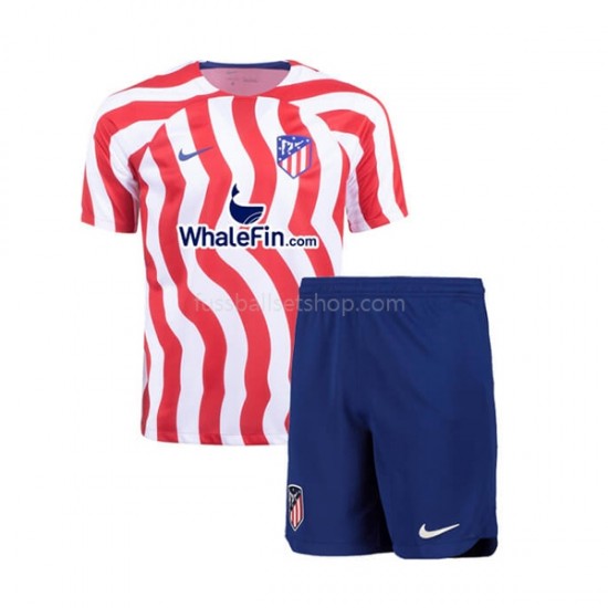Günstige Fußball Trikotsatz Atlético Madrid Kinder Heimtrikot 2022-2023 Kurzarm
