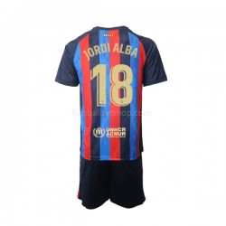 Günstige Fußball Trikotsatz FC Barcelona Jordi Alba 18 Kinder Heimtrikot 2022-2023 Kurzarm