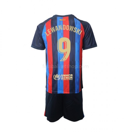 Günstige Fußball Trikotsatz FC Barcelona Robert Lewandowski 9 Kinder Heimtrikot 2022-2023 Kurzarm