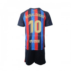 Günstige Fußball Trikotsatz FC Barcelona Ronaldinho 10 Kinder Heimtrikot 2022-2023 Kurzarm