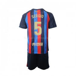 Günstige Fußball Trikotsatz FC Barcelona Sergio Busquets 5 Kinder Heimtrikot 2022-2023 Kurzarm