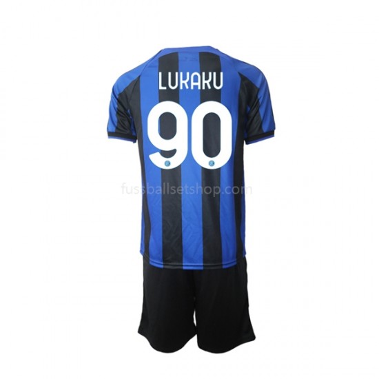 Günstige Fußball Trikotsatz Inter Mailand Romelu Lukaku 90 Kinder Heimtrikot 2022-2023 Kurzarm