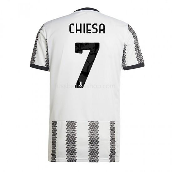 Günstige Fußball Trikotsatz Juventus Turin Chiesa 7 Herren Heimtrikot 2022-2023 Kurzarm