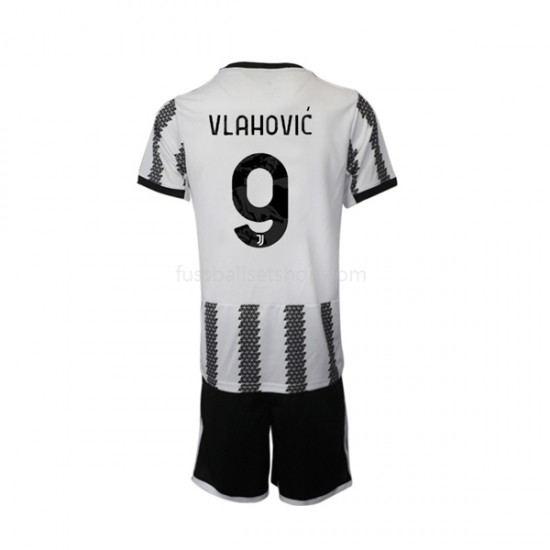 Günstige Fußball Trikotsatz Juventus Turin Vlahovic 9 Kinder Heimtrikot 2022-2023 Kurzarm