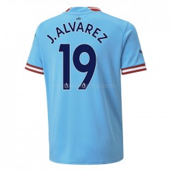 Günstige Fußball Trikotsatz Manchester City J. ALVAREZ 19 Herren Heimtrikot 2022-2023 Kurzarm