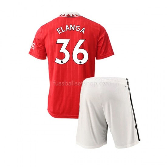 Günstige Fußball Trikotsatz Manchester United Elanga 36 Kinder Heimtrikot 2022-2023 Kurzarm