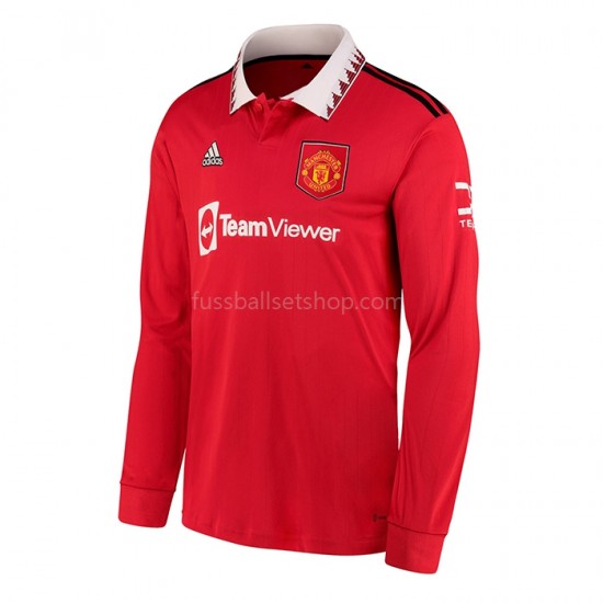 Günstige Fußball Trikotsatz Manchester United Herren Heimtrikot 2022-2023 Langarm
