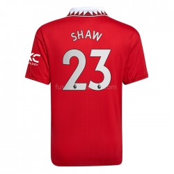 Günstige Fußball Trikotsatz Manchester United Luke Shaw 23 Herren Heimtrikot 2022-2023 Kurzarm