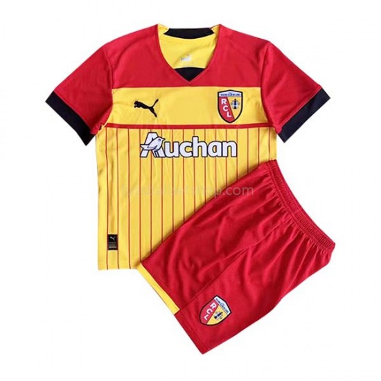 Günstige Fußball Trikotsatz RC Lens Kinder Heimtrikot 2022-2023 Kurzarm