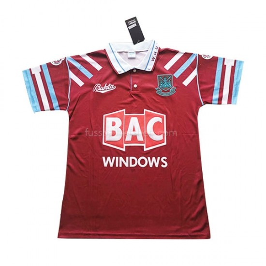 Günstige Fußball Trikotsatz West Ham United Retro Herren Heimtrikot 1991-1992 Kurzarm