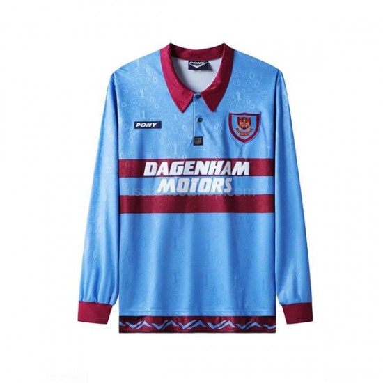 Günstige Fußball Trikotsatz West Ham United Retro Herren Heimtrikot 1995-1996 Langarm