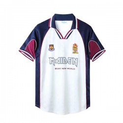 Günstige Fußball Trikotsatz West Ham United Iron Maiden Retro Herren Auswärtstrikot 1999 Kurzarm