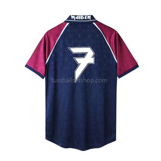 Günstige Fußball Trikotsatz West Ham United Iron Maiden Retro Herren Heimtrikot 1999 Kurzarm