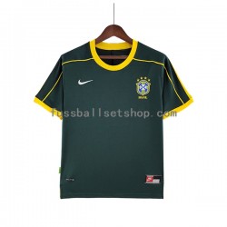Günstige Fußball Trikotsatz Brasilien 1998 Torwart Retro Herren Auswärtstrikot Kurzarm