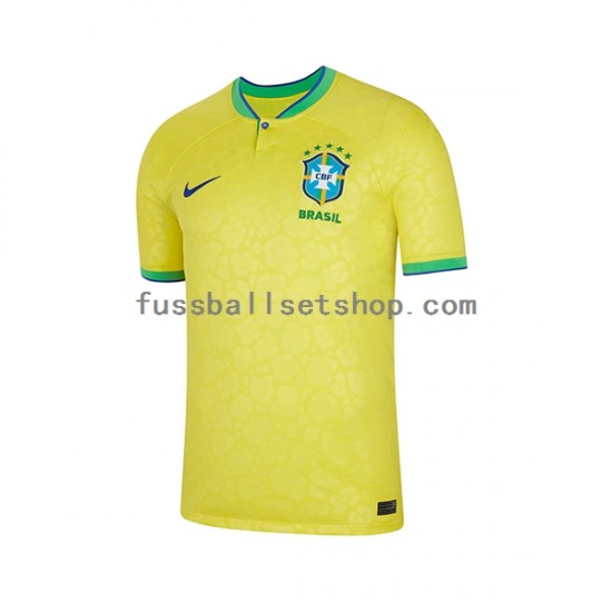 Günstige Fußball Trikotsatz Brasilien Herren Heimtrikot World Cup 2022 Kurzarm