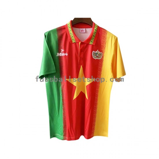 Günstige Fußball Trikotsatz Kamerun 1994 Retro Herren Heimtrikot Kurzarm
