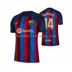 Günstige Fußball Trikotsatz FC Barcelona Memphis Depay 14 Herren Heimtrikot 2022-2023 Kurzarm