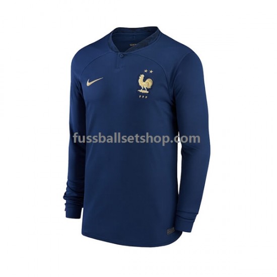 Günstige Fußball Trikotsatz Frankreich Herren Heimtrikot World Cup 2022 Langarm