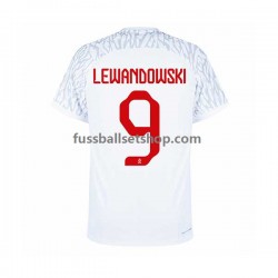 Günstige Fußball Trikotsatz Polen Lewandowski 9 Herren Heimtrikot World Cup 2022 Kurzarm
