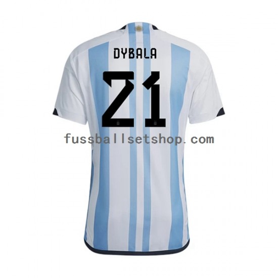 Günstige Fußball Trikotsatz Argentinien Dybala 21 Herren Heimtrikot World Cup 2022 Kurzarm
