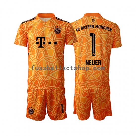 Günstige Fußball Trikotsatz FC Bayern München Manuel Neuer 1 Torwart Kinder Auswärtstrikot 2022-2023 Kurzarm
