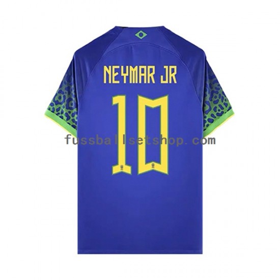 Günstige Fußball Trikotsatz Brasilien Neymar JR 10 Herren Auswärtstrikot World Cup 2022 Kurzarm