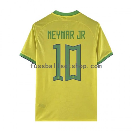 Günstige Fußball Trikotsatz Brasilien Neymar JR 10 Herren Heimtrikot World Cup 2022 Kurzarm