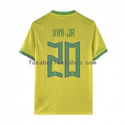 Günstige Fußball Trikotsatz Brasilien Vinicius Junior 20 Herren Heimtrikot World Cup 2022 Kurzarm