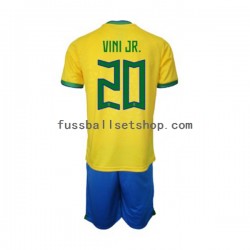 Günstige Fußball Trikotsatz Brasilien Vinicius Junior 20 Kinder Heimtrikot World Cup 2022 Kurzarm