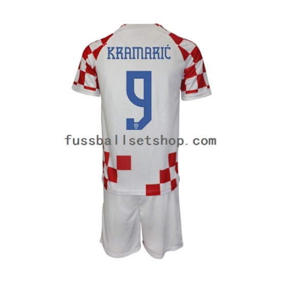 Günstige Fußball Trikotsatz Kroatien Kramaric 9 Kinder Heimtrikot World Cup 2022 Kurzarm