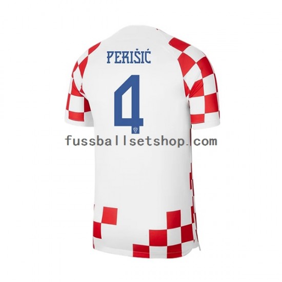 Günstige Fußball Trikotsatz Kroatien Perisic 4 Herren Heimtrikot World Cup 2022 Kurzarm
