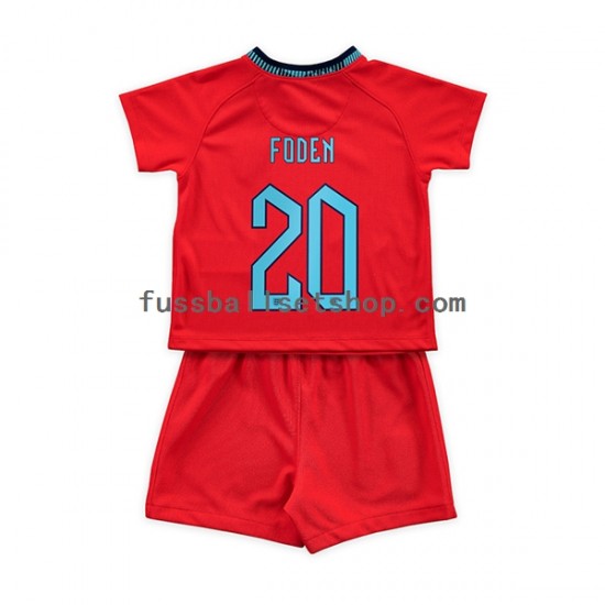 Günstige Fußball Trikotsatz England Foden 20 Kinder Auswärtstrikot World Cup 2022 Kurzarm