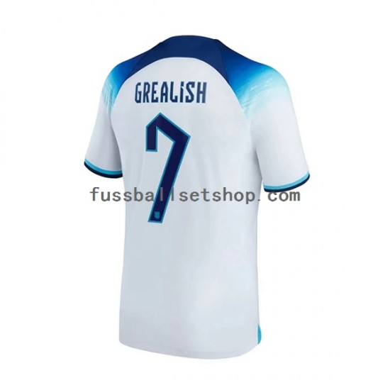 Günstige Fußball Trikotsatz England Grealish 7 Herren Heimtrikot World Cup 2022 Kurzarm