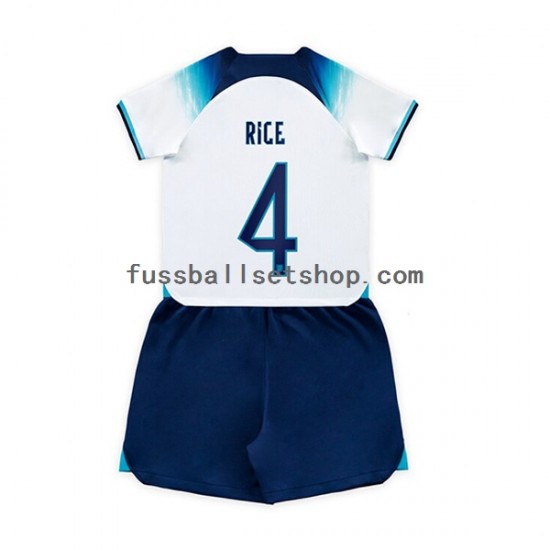 Günstige Fußball Trikotsatz England Rice 4 Kinder Heimtrikot World Cup 2022 Kurzarm