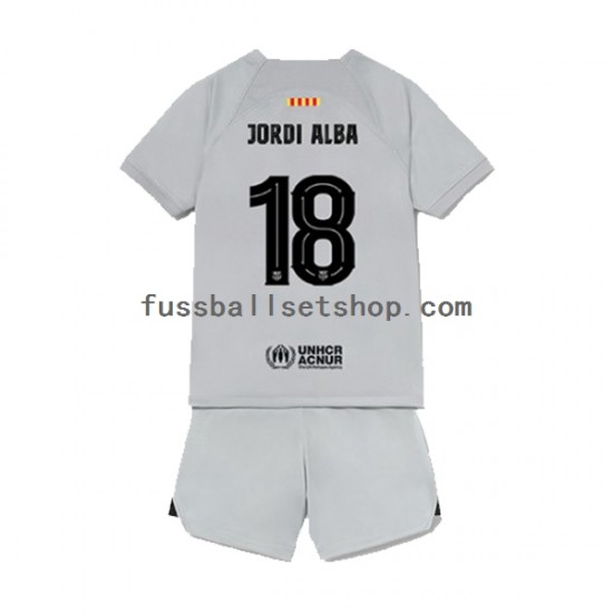 Günstige Fußball Trikotsatz FC Barcelona Jordi Alba 18 Kinder Ausweichtrikot 2022-2023 Kurzarm