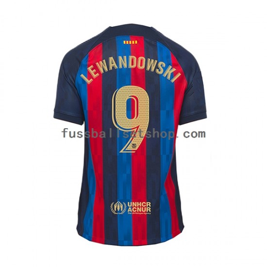 Günstige Fußball Trikotsatz FC Barcelona Lewandowski 9 Herren Heimtrikot 2022-2023 Kurzarm