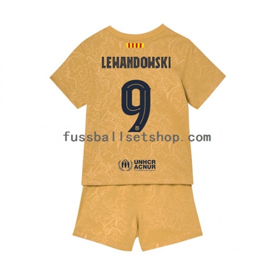 Günstige Fußball Trikotsatz FC Barcelona Lewandowski 9 Kinder Auswärtstrikot 2022-2023 Kurzarm