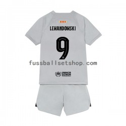 Günstige Fußball Trikotsatz FC Barcelona Lewandowski 9 Kinder Ausweichtrikot 2022-2023 Kurzarm